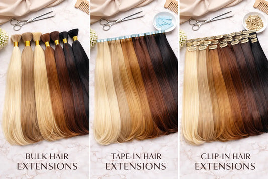 bulk vs tape-in vs clip-in hair extensions