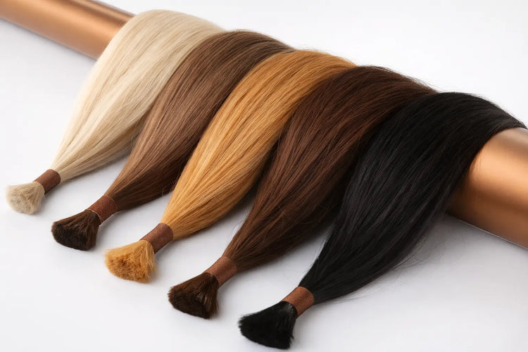 4 colours of bulk hair extensions