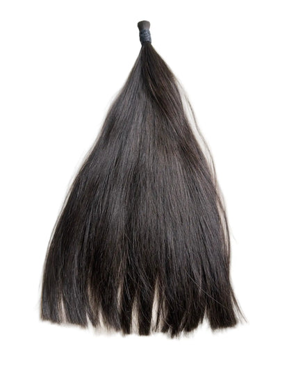 Colour 2 hair extensions with a white tip on a white background