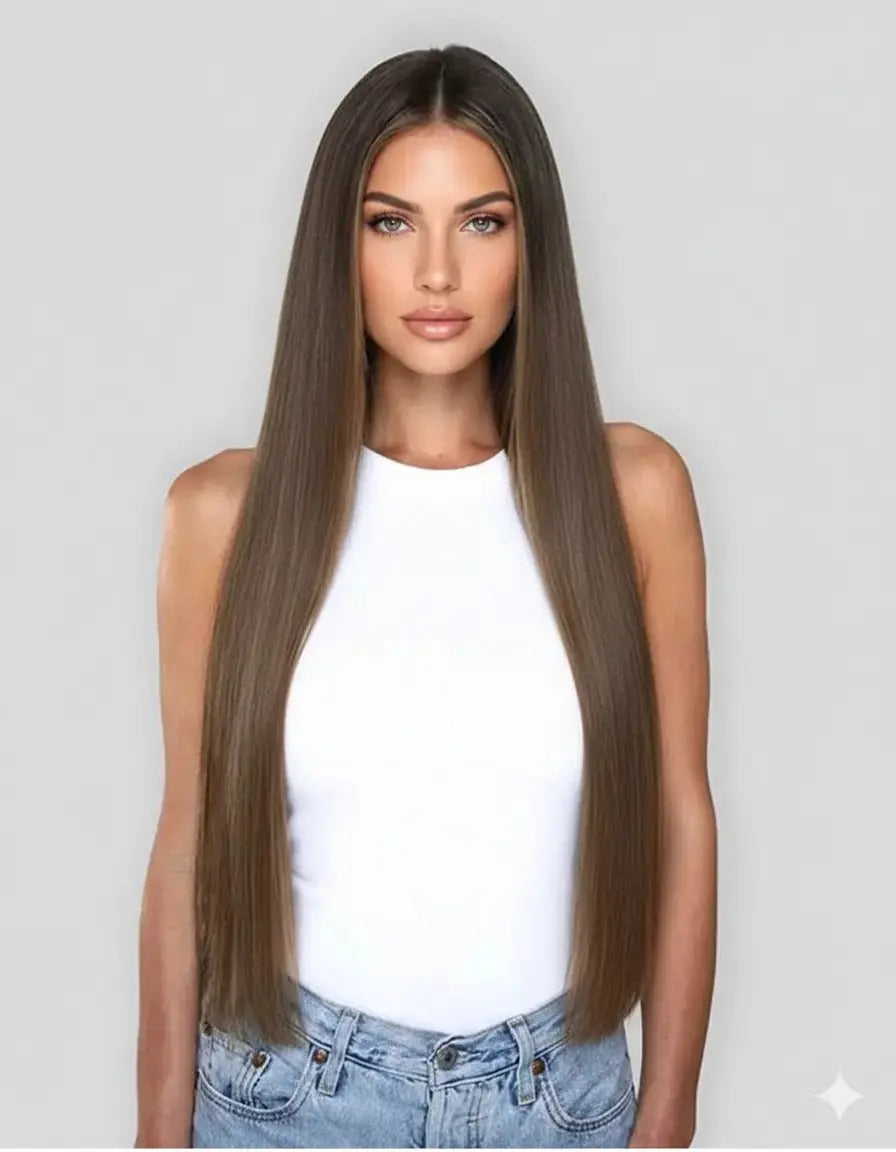 Premium Bulk Hair Extensions – Colour 6 SilkLab Hair (model)