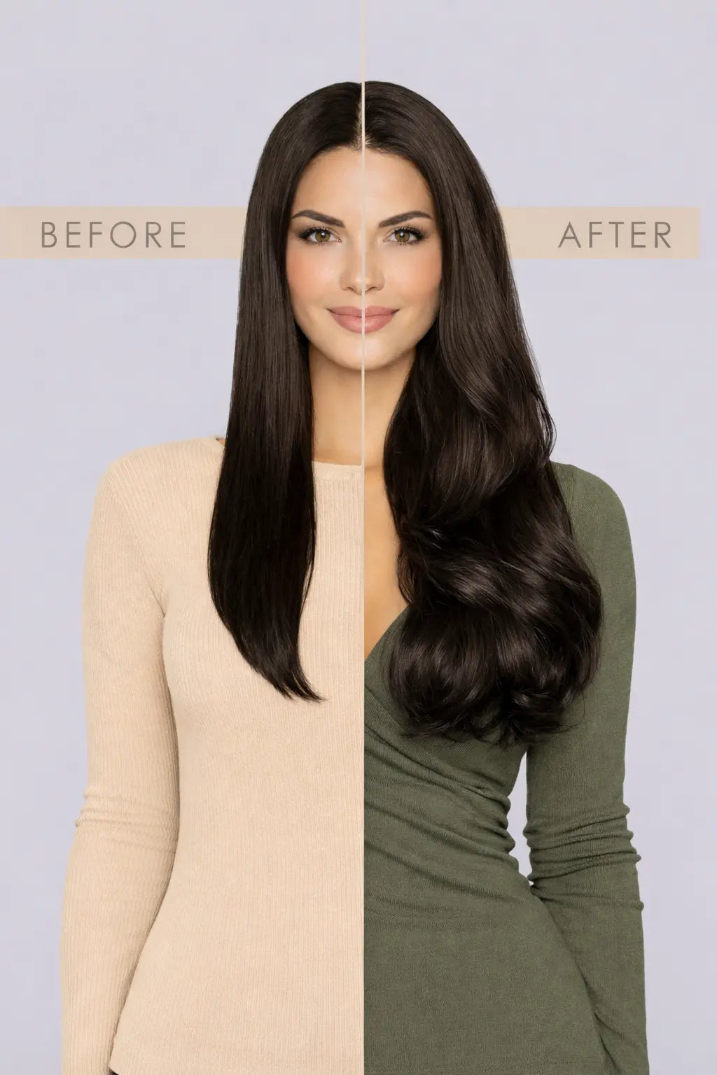 before and after hair extensions colour 2